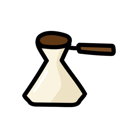 Doodle hand drawn small oriental coffee potのイラスト素材