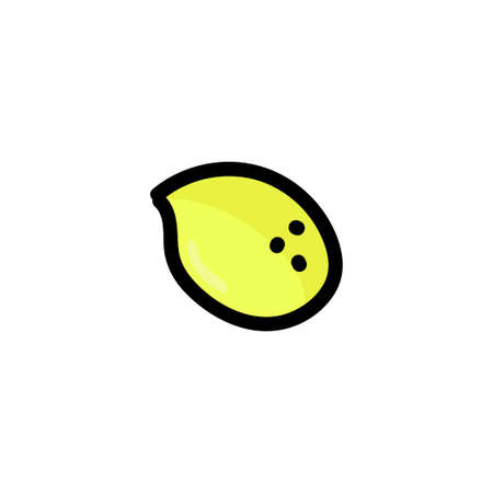 Hand drawn doodle yellow lemon.のイラスト素材