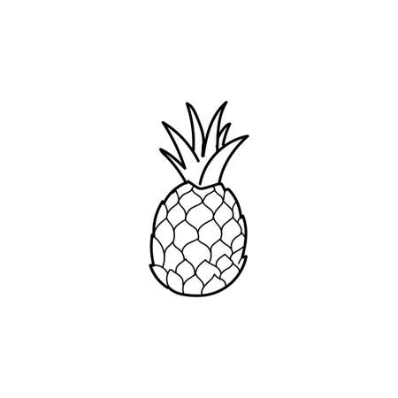 Hand drawn doodle pineapple.のイラスト素材