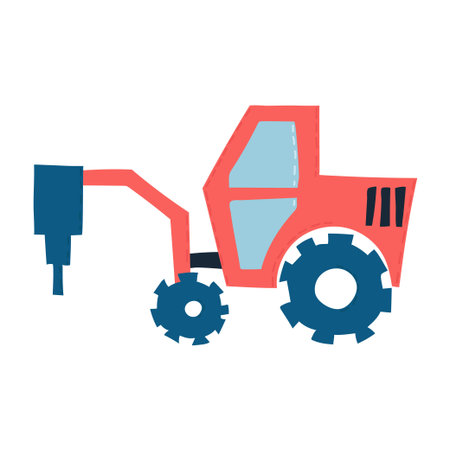 Cute hand drawn Construction Crushing machine