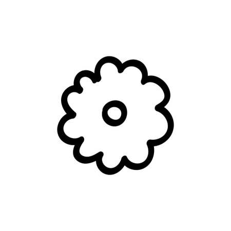 Hand drawn doodle botanical element flower. Very simple childish iconのイラスト素材