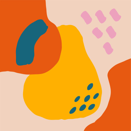 Naive brutalist poster print. Groovy circle oval rectangle typography in trendy retro 90s cartoon style. Vector illustration with wavy geometric design. Brutalism aestheticのイラスト素材