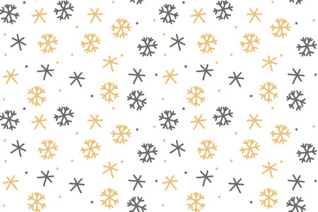 Squiggle christmas naive seamless pattern. Creative scribble abstract style New Year background...