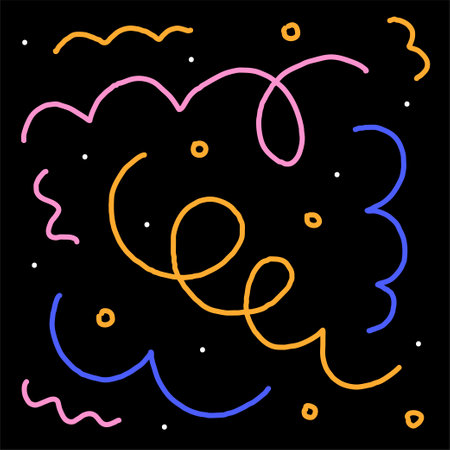 Naive groovy vector Boho doodle set. Brutal contemporary figure star oval wave patterns. Swiss design aesthetic. Geometric black posters in trendy retro brutalist design style.のイラスト素材