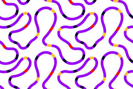 Naive seamless squiggle pattern with bright hand drawn lines on a light background. Creative abstract squiggle style drawing background. Abstract printのイラスト素材