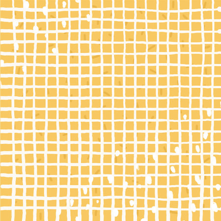 Textured Doodle Check Plaid Vector Pattern in Vibrant, saturated colors. hand drawn crossing colored stripes. Chequered geometrical background. Cottagecore Homestead Farmhouse Printのイラスト素材