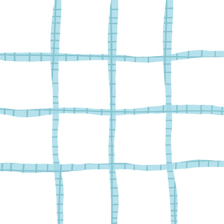 Doodle cute Check Plaid Vector Pattern. Vertical and horizontal hand drawn crossing textured blue stripes. Chequered freehand geometrical background. Cottagecore Homestead Farmhouse Printのイラスト素材