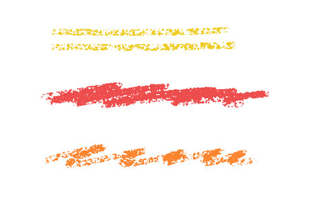 crayon emphasis underline. Hand drawn colored charcoal curly lines, squiggles and shapes for diagrams. Doodle simple sketch icon. Vector illustration isolated on white.のイラスト素材