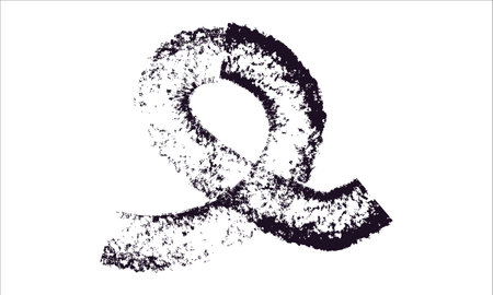paint brush stroke. Hand drawn grunge squiggle element. black, white icon in flat style of curved and wavy lines. Chaotic ink brush scribble for decor.のイラスト素材