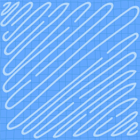 colorful squiggle line doodle blue, grey, white pattern. Creative minimalist style print background for kids. trendy design with basic uneven lines shapes. Scribble party confetti texture, childish twiddle shape backdrop.のイラスト素材