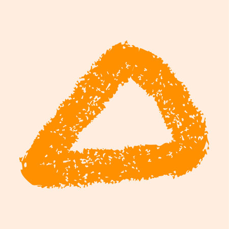 Brush drawn thick doodle triangle. yellow grunge banner for your design. Abstract painted background...