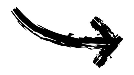 Hand drawn crayon chalk charcoal line arrows set. curvy and wavy arrows isolated on white. Group of squiggles and scribble stroke. Elements for diagrams. doodle marker.のイラスト素材