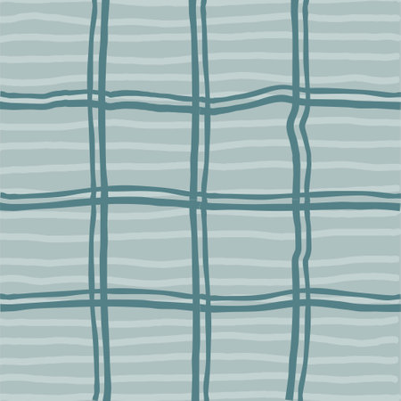 Hand Drawn Irregular Geometric Pattern with doodle freehand grid. Unique green, gray, pale brush shapes and borders. y2k grunge Simple Design Element, Vector Illustration Gridのイラスト素材