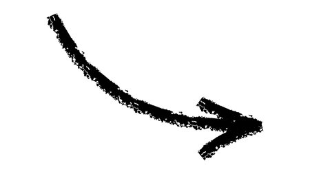 Hand drawn crayon chalk charcoal line arrows set. curvy and wavy arrows isolated on white. Group of squiggles and scribbles strokes. Elements for diagrams. doodle marker.のイラスト素材