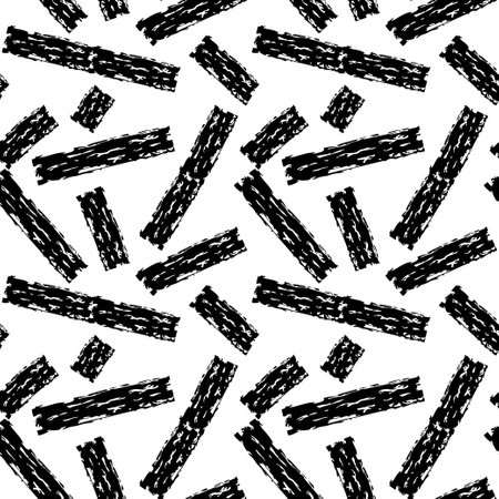 Fashion abstract contemporary seamless pattern with dry brush crayon charcoal lines. Graphic squiggle vector. Modern trendy Vector. Grunge, texture pattern for textile prints.のイラスト素材