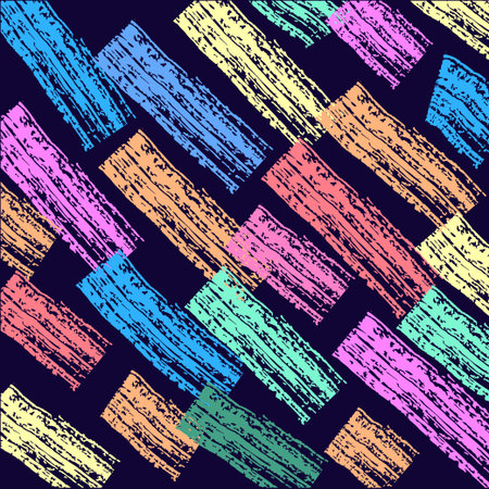 Set of Brush drawn thick doodle lines. Colored grunge banner for your design. Abstract chalk painted stripes. ink splatter and artistic design elements. Dirty dry crayon paintbrush texture.のイラスト素材