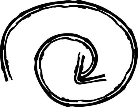 Hand drawn simple arrow drawn with wax crayon, chalk or charcoal. Uneven dry texture for underlining highlighting. Pencil drawn lines, strikethrough, grungy vector isolated on white.のイラスト素材