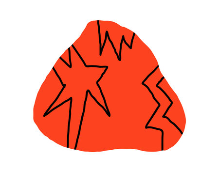 Hand drawn pencil organic shapes with doodle strokes and outlines, squiggles and scribbles. fluid, flowing, irregular elements in trendy colorsのイラスト素材