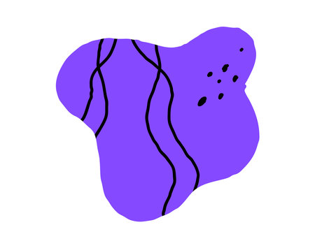 Hand drawn pencil organic shapes with doodle strokes and outlines, squiggles and scribbles. fluid, flowing, irregular elements in trendy colorsのイラスト素材