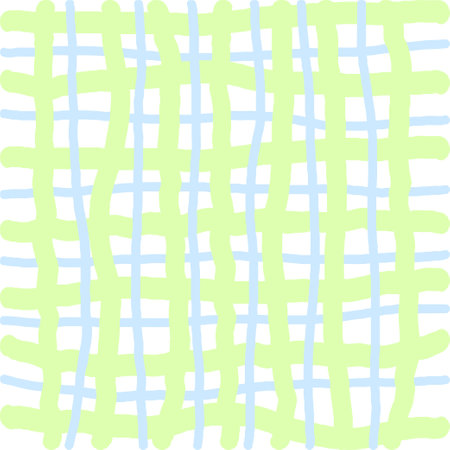Vector hand drawn cute checkered pattern. Doodle Plaid geometrical simple texture. Crossing lines. Abstract cute delicate pattern ideal for fabric, textile, wallpaper.のイラスト素材