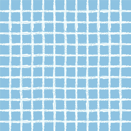 Vector hand drawn cute checkered pattern. cottagecore Doodle Plaid geometrical semitransparent simple texture. Crossing lines. Abstract cute delicate pattern.のイラスト素材