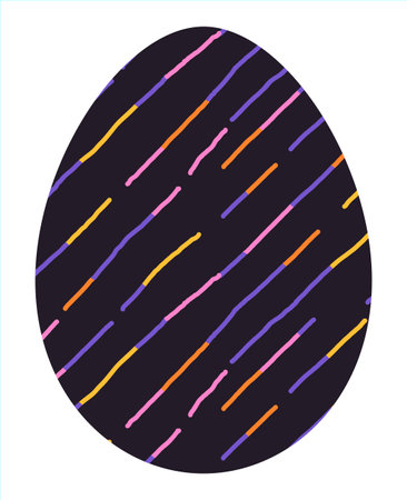 Easter egg, Easter day festival icon, ostern egg illustration with decoration pattern squiggle trxtured brush symbols collection, vector illustrationのイラスト素材