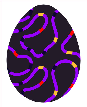 Easter egg, Easter day festival icon, ostern egg illustration with decoration pattern squiggle trxtured brush symbols collection, vector illustrationのイラスト素材