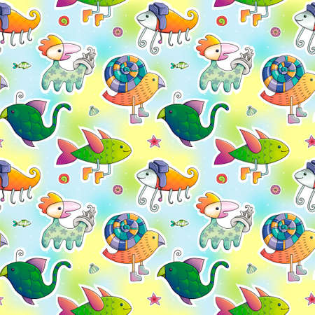 mythic animals patternのイラスト素材