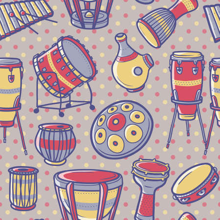 Musical instruments. Drums. Percussion.のイラスト素材