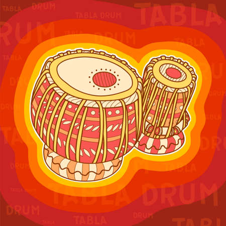 Musical instruments. Tabla drums. Percussion.のイラスト素材