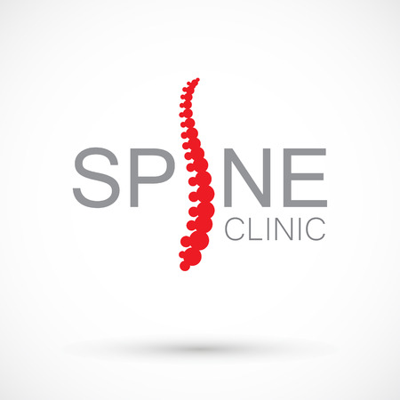 Spine red creative icon clinic medicine chiropractic backbone health illustration.のイラスト素材