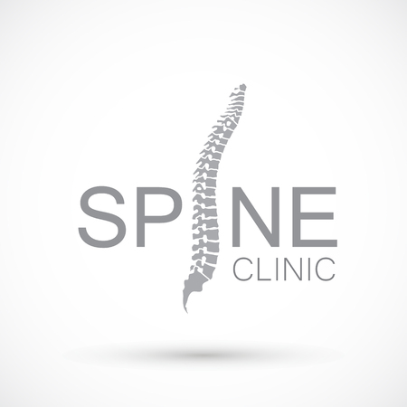 Spine logo clinic medicine chiropractic backbone health illustrationのイラスト素材