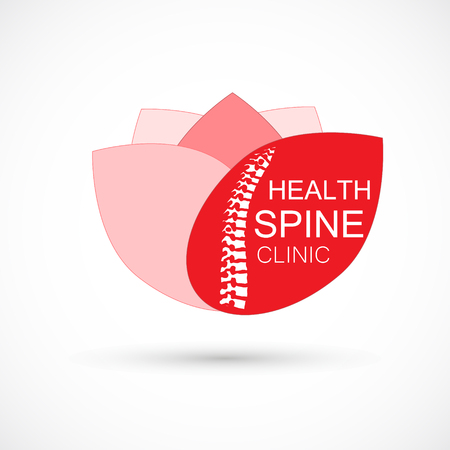Spine lotus logo clinic medicine chiropractic backbone health illustrationのイラスト素材