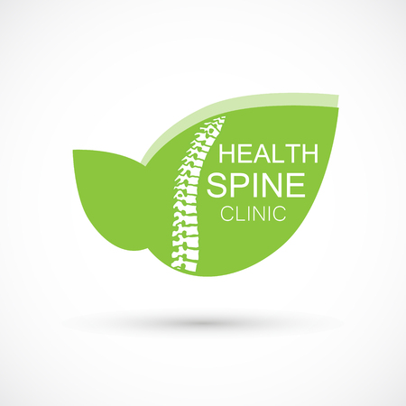 Spine herbal logo clinic medicine chiropractic backbone health illustrationのイラスト素材