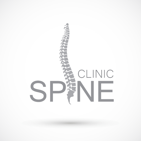 Spine gray logo clinic medicine chiropractic backbone health illustrationのイラスト素材