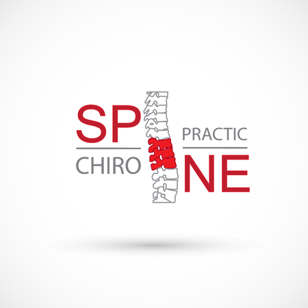 Spine logo clinic medicine chiropractic backbone health illustrationのイラスト素材