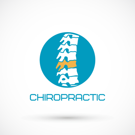 A round spine clinic medicine chiropractic backbone health illustrationのイラスト素材