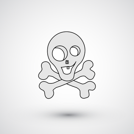 Vector skull cartoon style isolated on background.のイラスト素材