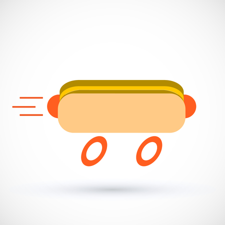 Hot dog delivery vector illustration isolated on white background.のイラスト素材