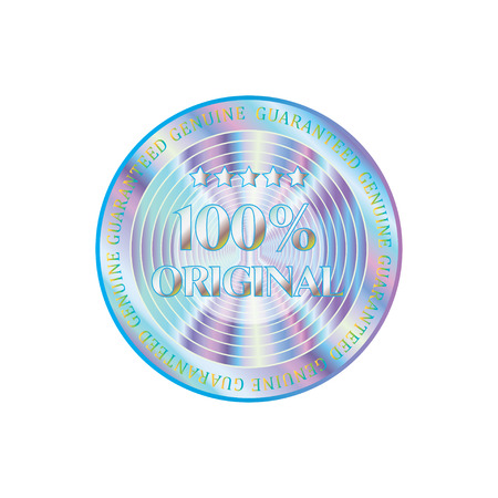 Holographic design illustration round shine shape sticker original quality emblemのイラスト素材