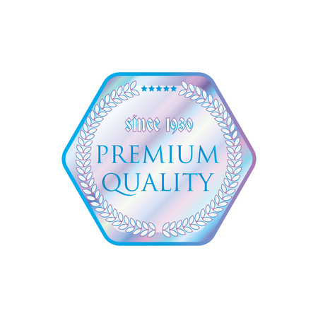 Holographic design illustration rhombus shape sticker premium quality emblemのイラスト素材