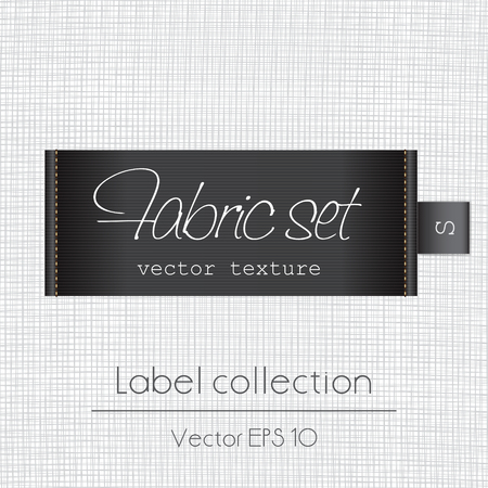 Fabric elegant black tag illustration label template on white textileのイラスト素材