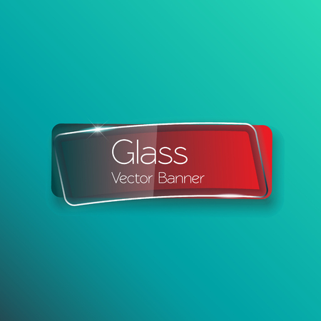 Red glass shiny button banner shape template for web siteのイラスト素材
