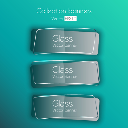 Set gray glass shiny buttons banners shape template for web siteのイラスト素材