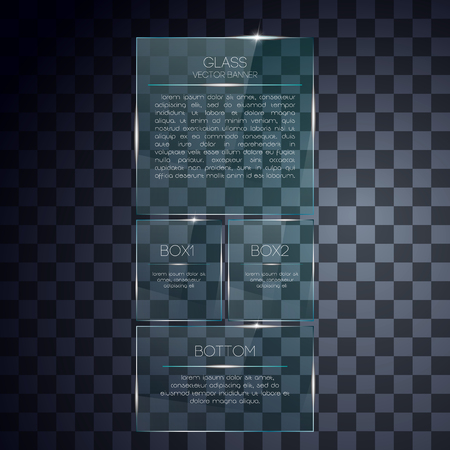 Glass banners on transparent backgroundのイラスト素材