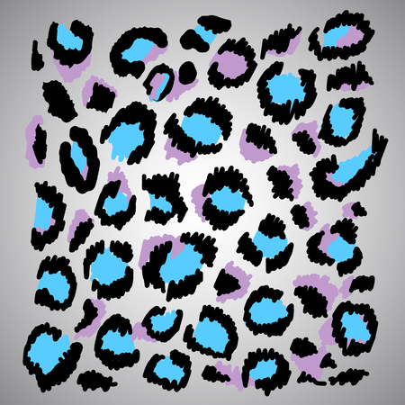 Pattern leopard trendy print blue color exotic illustrationのイラスト素材