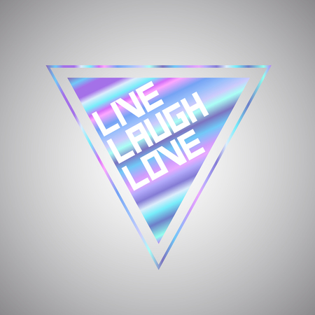 Hologram triangle trendy with inspiration phrase isolated on gray backgroundのイラスト素材