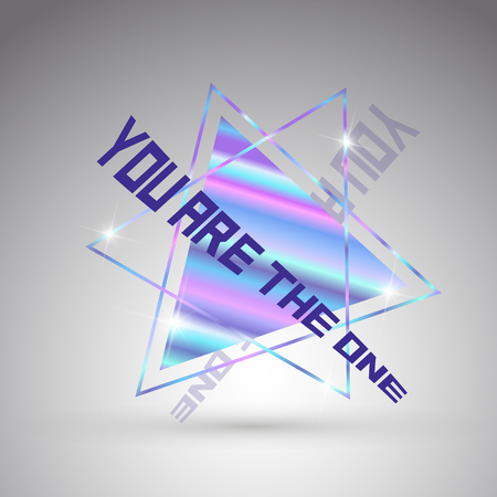 Hologram triangle trendy with inspiration phrase isolated on gray backgroundのイラスト素材
