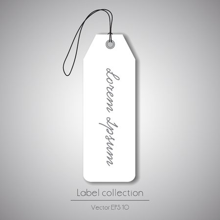 Label white hanging tag collection illustration on gray backgroundのイラスト素材