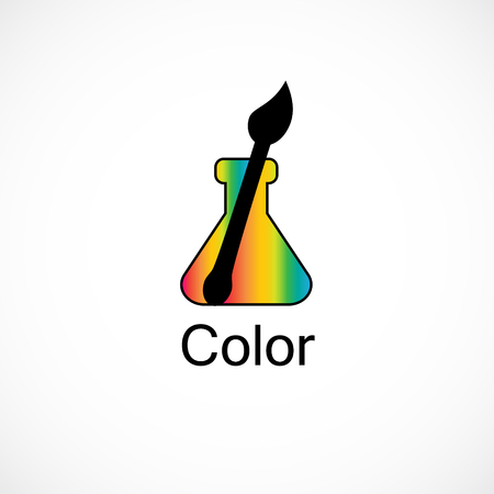 Rainbow beaker brush logo creative design art studioのイラスト素材